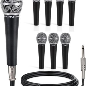 PYLE Professional dynamic handheld microphone.Vocal, unidirectional and manual. XLR connection, ¼” cable, black