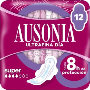 Ausonia Ultra Thin Super Thin Pads with Wings, Pack of 12, for Day Protection, Up to 8 Hours of Protection