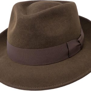 BORGES & SCOTT B&S Premium Doyle Teardrop Fedora Hat – 100% Wool Felt – Roll Up for Travel – Waterproof – Unisex