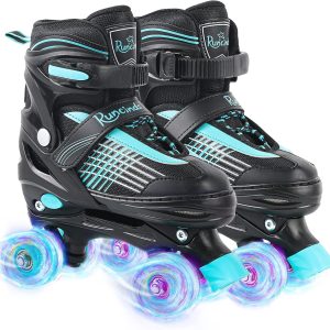 Adjustable Parallel Skates Roller Skates for Boys Girls Small Roller Skates for Beginners with Light-Up Wheels