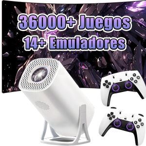 S40 Ultra Mini Projector, 36000+ Games, 14 Emulators, WiFi 2.4G+5G & Bluetooth, Smart Portable Projector, Gaming Projectors with 2 Wireless Controllers, Android 11 for Home Theater and Outdoor