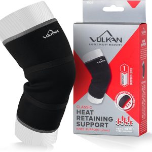 Vulkan Classic Neoprene Knee Brace, Provides Light Compression, Comfort Fit, Provides Therapeutic Benefits, Black, Medium, 3mm