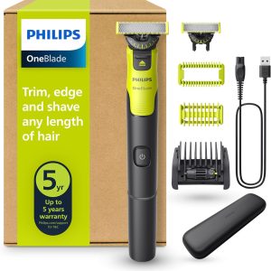 Philips OneBlade 360 Authentic Barber, Electric Facial & Body Shaver & Trimmer Connected, 360 Blade, Original Blade, 5in1 Adjustable Comb, Body Kit, Travel Case, QP4631/65