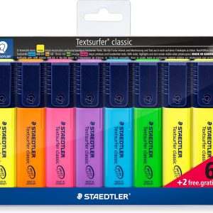 STAEDTLER 364A WP8 ST Set of 8 Fluorescent Markers, Multi-Colour