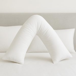 Comfort Collections V Shape Hollow Fiber Pillow with Extra Filling for Back, Orthopedic, Pregnancy, Nursing, Maternity, V Shape