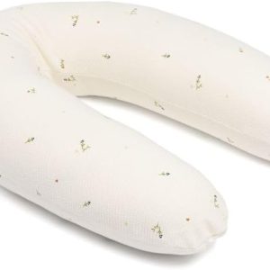 doomoo Twisty 2-in-1 Organic Cotton Pillow – Pregnancy and Breastfeeding, Ultra Comfort, Ultra-Fine Microbead Filling, Quiet, Made in EU, TOXPROOF & Oeko-Tex, Sweety Cream