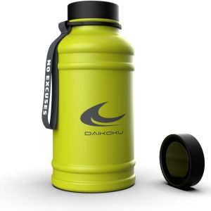 Daikoku – 1.3L Stainless Steel Water Bottle | Leak Proof | Double Wall Thermal Insulation | Perfect for Gym, Hiking and Travel | Fluor Green