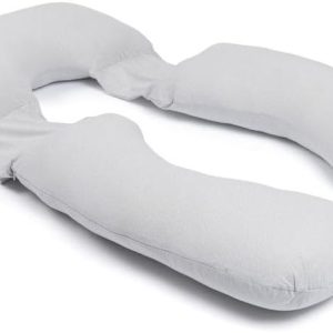 doomoo XXL Pillow, Pregnancy and Breastfeeding Cushion, Organic Cotton and Oeko-Tex Certified, Made in Europe, Evolutionary with Removable Small Cushion, Mini Dots Grey