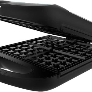 Cecotec Rock’nToast Family Waffle Sandwich Maker, 1500 W, Capacity 4 Waffles, Non-Stick Coating, 180º Rotating System, Fast Heating, Stainless Steel Finish