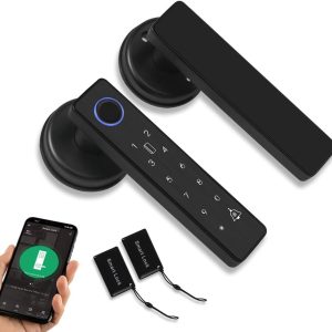 Fuytuly WiFi Tuya Smart Door Lock Fingerprint, Biometric Digital Electronic Lock 13.56MHz RFID IC Card App Password Remotely Unlocked