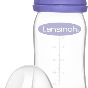 Glass Breast Milk Bottle with Slow Flow Nipple Simulator Teat 160ml / 1pc