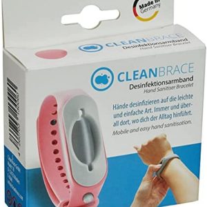 Cleanbrace Hygienic and Sanitizer Bracelet (Pink) | Hand Sanitizer for Travel | Includes Filler