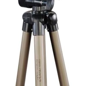 HAMA | Tripod for Camera, Smartphones and Tablets (3D Head, Height 36.5/106 cm, Quick Release, Bubble Level, Compact Design, Stability) Black and Champagne