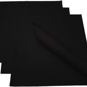 Lemos Home Placemats Set of 4, Approx. 46 x 36 cm, Cotton, Many Colours (Black)