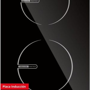 Corberó – Induction Plate 2 Zones | CCIG205D | 29 cm | Power 3680W | Touch Control | 9 Power Levels | Booster | Timer | Safety Lock | Automatic Disconnect | Black Glass