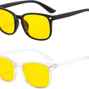 Domicubes 2 Pack Unisex Blue Light Filter Glasses, for Computer Blockers, Gaming Glasses Protection Blue Light Anti-Blue for Gaming and Reading Reduce Visual Fatigue