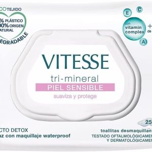 Vitesse Tri-mineral Sensitive Skin Makeup Remover Wipes 25 U Unisex