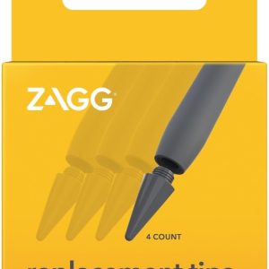 ZAGG Pro Stylus 2 Pen for iPad, Replacement Tips (4 Pack), iPad Post 2018, Gray