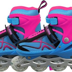 Endless EL1027 Adjustable Inline Skates, Aluminum Chassis and 70mm Polyurethane Wheels, All Wheels Blink, ABEC 7 Bearings