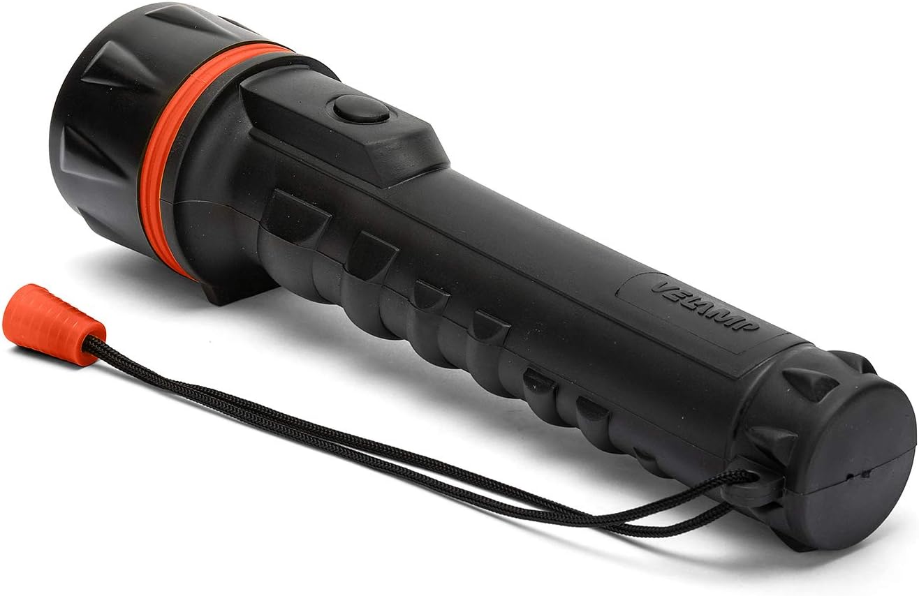 Velamp IRUB3LED Rubber Flashlight with LED, 3 D Batteries - Image 3