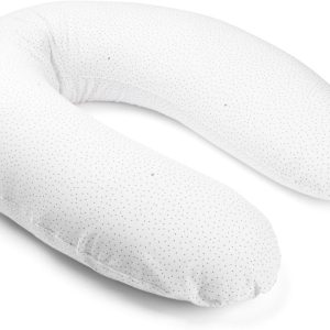 DOOMOO Pregnancy & Nursing Pillow Buddy, Silver Dots