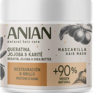 ANIAN – Keratin, Jojoba and Shea Mask, 350 ml, for Damaged and Frizzy Hair, Restore and Shine, Deep Nourishes and Restores Hair, Controls Frizz