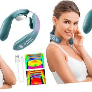 Healeved 2 Pieces Neck Massager Cervical Massager Electric Massager Portable Massage Device Cervical Spine Massager Sky-blue Abdominal