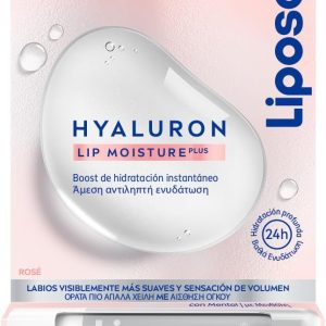 Liposan Hyaluron Plus (1 x 5g) Lip Balm with Hyaluronic Acid, Instant Hydration Boosting Lip Cocoa, Moisturizing Balm for Soft Lips, Rose