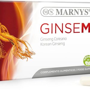 Marnys Ginsemar, With Korean Ginseng, Mental and Physical Performance, Reduces Tiredness and Fatigue, For Stress Situations, 30 Capsules