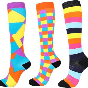 Knee High Compression Socks and Stockings for Men Women for Exercise Running Nurses Doctor Pregnancy Maternity (3 or 7 Pairs)