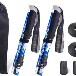 ThreeH Pair of 2 Trekking Poles Trekking Poles Foldable Adjustable Lightweight for Hiking Camping Poles Travel for Men Women