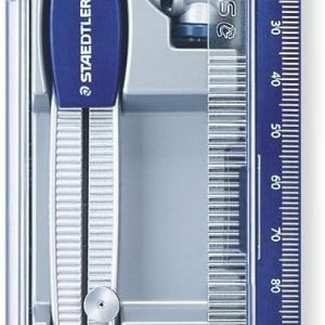 Staedtler Noris Club 550 Drawing Set Case, School Compass, Adapter and Lead Tube, Blue/Metallic