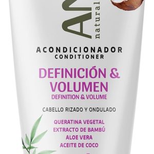 ANIAN – Definition and Volume Conditioner, 250 ml, for Curly and Wavy Hair, Facilitates Styling and Prevents Tedding, Controls Frizz, with Keratin, Coconut Oil and Aloe Vera