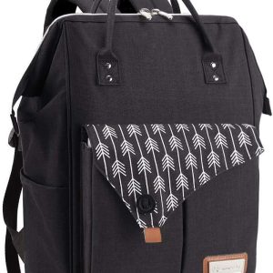 Lekebaby Nappy Changing Bag Backpack – Baby Changing Bag with Portable Changing Mat and Stroller Straps for Mom & Dad, Arrow Print