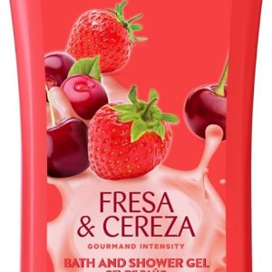 Black Tulip – Strawberry Cherry Bath Gel, Nourishing and Moisturizing with Strawberry and Cherry Extract, Shower Gel with Vibrant Fruity Scent, 650 ml