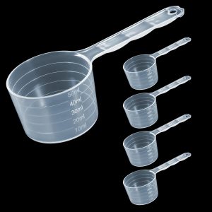 5 measuring cups spoons, gram measuring spoons, transparent measuring spoons, 50 ml spoons with scale of 10 ml, 20 ml, 30 ml, 40 ml, 50 ml, detergent, doser,