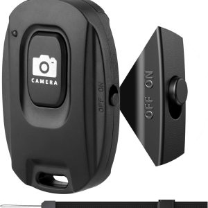 Wireless Bluetooth Remote Control for iOS and Android Smartphones (1 Pack), Phone Remote Control for Photos and Videos (Bluetooth 5.2), Wrist Strap and Battery Included