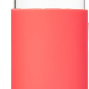 Nerthus Bottles Glass Bottle with Silicone Sleeve Coral and 600 ml
