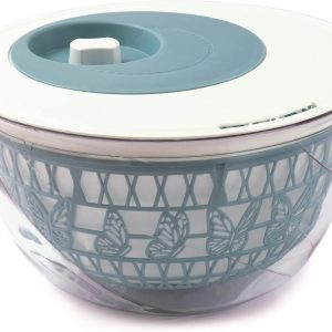 Snips Madame Butterfly Lettuce Centrifuge – Salad and Vegetable Drainer | 4 Litres | 27 x 27 x 15 cm | Made in Italy, Blue, 4 LT