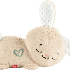 Fisher-Price Bedtime Bunny Plush Toy for Babies Helps Relax and Soothe Baby with Rhythmic Movements, Lights and Music, Toy Gift for Newborns, HXG97