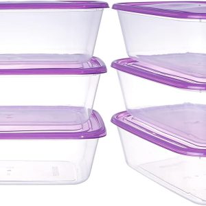 EASYLOCK 6 Pack 44oz Reusable Pressure Containers with Lid, Vents, Airtight Containers for Meal Prep, Microwave, Freezer, Dishwasher