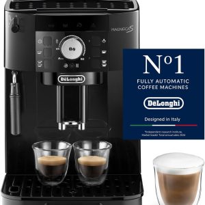 De’Longhi Magnifica S – Perfetto Superautomatic Coffee Maker, Manual Milk Frother, Espresso and Cappuccino, Control Panel with Buttons, Black (ECAM11.112.B)