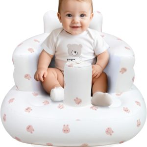 Inflatable Baby Chair, Inflatable Seat for Babies 3 Months and Up, Summer Inflatable Chair with Built-in Air Pump, Floor Sofa for Learning to Sit, Palying