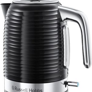 Russell Hobbs Inspire Electric Kettle, 1.7 Litres, 2400 W, Removable Filter, Fast Boiling Zone, 360° Base, Water Level Indicator, Textured Plastic, Black, 24361-70