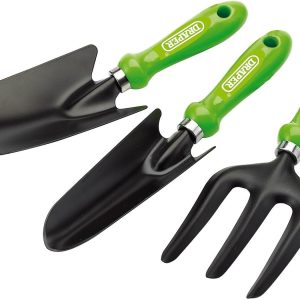 Draper Carbon Steel Hand Tools Set of 3 | Garden Fork, Trowel and Transplant Trowel | 83972
