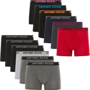 Antonio Rossi Paquete de 12 Boxers Ajustados para Hombre – Calzoncillos Tipo bóxer para Hombre con Cintura elástica