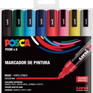 UNI Posca Set PC 5M Basic – Pack of 8 Markers