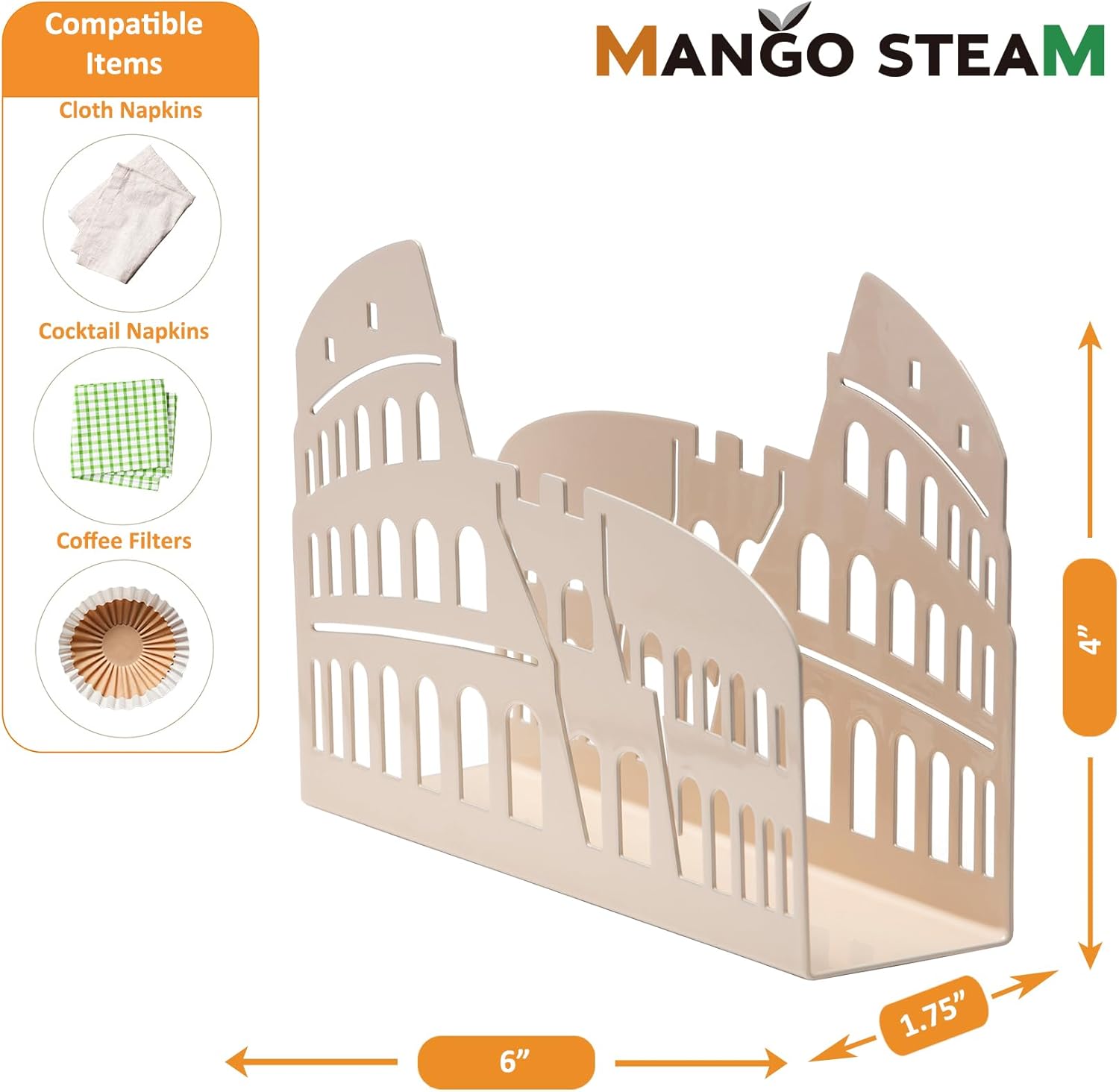 Mango Steam Napkin Holder (Colosseum, Beige) - Image 5