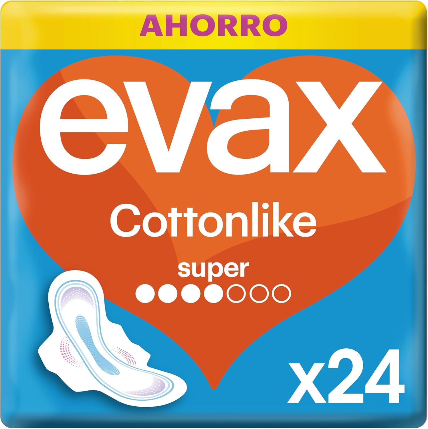 Evax Cottonlike Compresas Super con Alas - 24 unidades