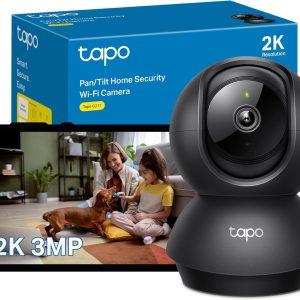 Tapo C211 2K 3MP Panoramic Tilt WiFi AI Detection Security Camera for Dogs, Baby, Night Vision, Works with Alexa and Google